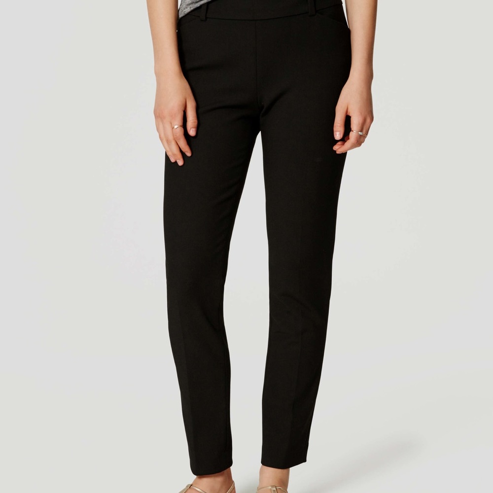 LOFT Marisa Skinny Black Dress Pants in Scuba Knit